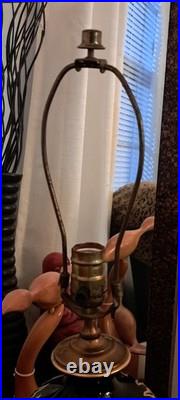 Art Deco Rosenthal Pickard Limoges Iridescent Peacock Hand Painted Table Lamp