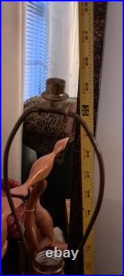 Art Deco Rosenthal Pickard Limoges Iridescent Peacock Hand Painted Table Lamp