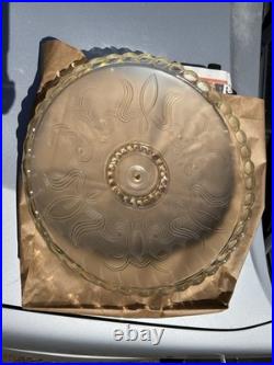 Art Deco Round Frosted Glass Floral Pattern Lamp Shade, Ceiling Lamp Compatible