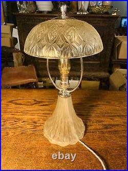 Art Deco Satin Glass And Chrome Table Lamp By Davidson Early 20thC