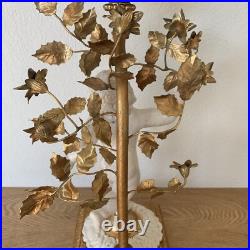 Art Deco Satin Glass PuttoWhite Antique Ceramic Globe Lamp