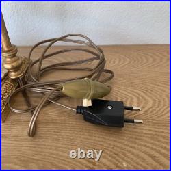 Art Deco Satin Glass PuttoWhite Antique Ceramic Globe Lamp