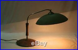 Art Deco Schreibtischlampe Holz Messing Kunststoff alte Tisch-Lampe Bauhaus Zeit