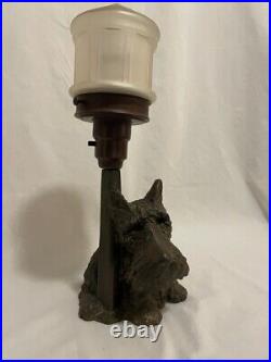 Art Deco Scottie dog Spelter Ware table lamp