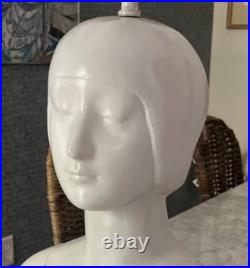 Art Deco Sculptural Style Swimmer's Bust Table Lamps a pair