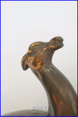 Art Deco Sculptures Lamp Table Lamp Golden Deers Stag 1930 Light