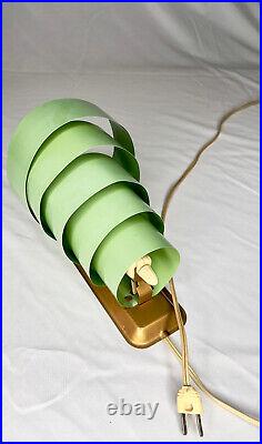 Art Deco Seafoam Green Tiered Wall Sconce Vintage Tin & Bakelite Light 1930s