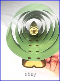 Art Deco Seafoam Green Tiered Wall Sconce Vintage Tin & Bakelite Light 1930s