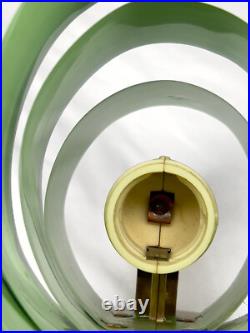 Art Deco Seafoam Green Tiered Wall Sconce Vintage Tin & Bakelite Light 1930s