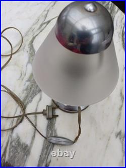 Art Deco Silver Bronze Small Mushroom Lamp Chrome