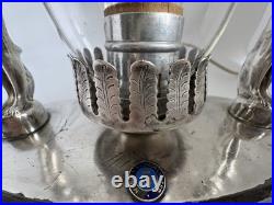 Art Deco Silver Plated Semi Nude Lady Statuette Table Lamp from Murray's Diner