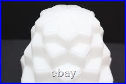 Art Deco Skyscraper Milk Glass Lamp Ceiling Shade 9.25 tall W 4 Fitter