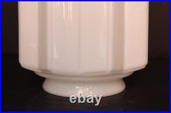 Art Deco Skyscraper Milk Glass Lamp Ceiling Shade 9.25 tall W 4 Fitter