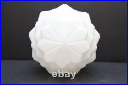 Art Deco Skyscraper Milk Glass Lamp Ceiling Shade 9.25 tall W 4 Fitter