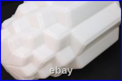 Art Deco Skyscraper Milk Glass Lamp Ceiling Shade 9.25 tall W 4 Fitter