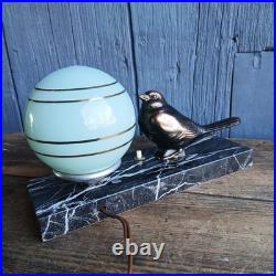Art Deco Sparrow Lamp Spelter Art Deco Sparrow Lamp