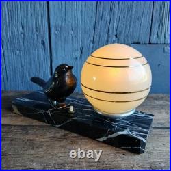 Art Deco Sparrow Lamp Spelter Art Deco Sparrow Lamp