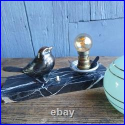 Art Deco Sparrow Lamp Spelter Art Deco Sparrow Lamp