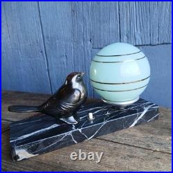 Art Deco Sparrow Lamp Spelter Art Deco Sparrow Lamp