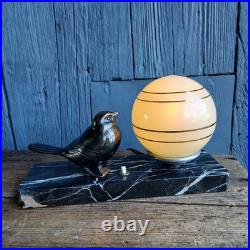 Art Deco Sparrow Lamp Spelter Art Deco Sparrow Lamp