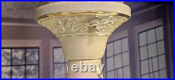 Art Deco Starburst Glass & Porcelain Ceiling Light Fixture Pendant