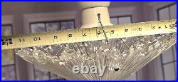 Art Deco Starburst Glass & Porcelain Ceiling Light Fixture Pendant