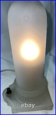 Art Deco Statue of Liberty Frosted White Glass Electric Lamp Boudoir Rare