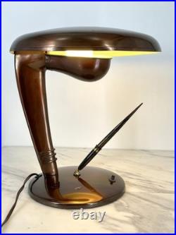 Art Deco Streamline Sheaffer Fountain Pen Desk Set Cobra Lamp Norman Bel Geddes