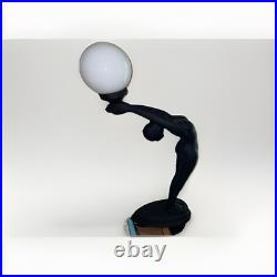 Art Deco Style Acrobat Nude Women Arching Back Lamp 22 New Open Box 1980's