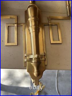 Art Deco Style Brass Wall Mount Sconce Light Fixture Plug In #1 Global Views