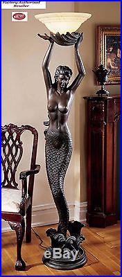 Art Deco Style Greek Goddess Offering Mermaid 73 Sculptural Floor Lamp