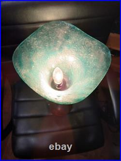Art Deco Style Handmade Wrought Iron Stem Table Lamp Shade & Base Acrylic