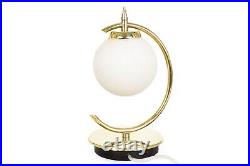 Art Deco Style Machine-Age Frosted Glass & Brass Globe Table Lamp, 20th Century