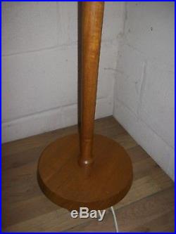 Art Deco Styled Large Polished Medium Oak One Piece Turned Standard/Floor Lamp