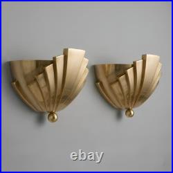 Art Deco, Sunburst Shell Wall Lamp, Mid Century Modern Lighting Brass Sconce