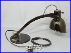 Art Deco Table Lamp Enamel Shade Rotary Switch Bauhaus Era