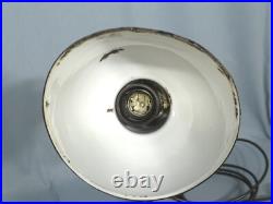 Art Deco Table Lamp Enamel Shade Rotary Switch Bauhaus Era