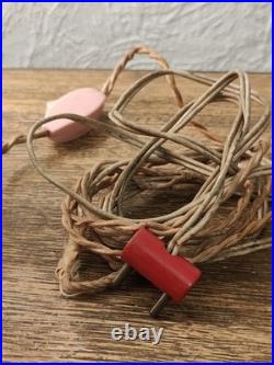 Art Deco Table Lamp / Night Light, Wood, Brass And Pink Galalite In Its Juice