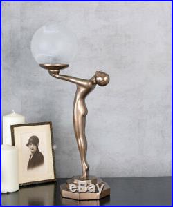 Art Deco Table Lamp Women Female erotic Bauhaus Art Nouveau Figurine 19`
