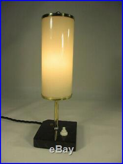 Art Deco Tubus Röhren Lampe Alte Tischlampe 29cm Antik Tischleuchte Marmorfuß