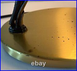 Art Deco Tv Lamp Leaping Gazelle With Mesh Cylinder Lamp All Original Working