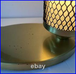 Art Deco Tv Lamp Leaping Gazelle With Mesh Cylinder Lamp All Original Working