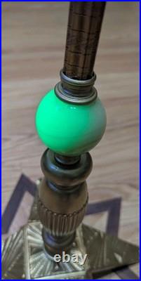 Art Deco Uranium Glass Accent Piano Lamp Newly Refurbished