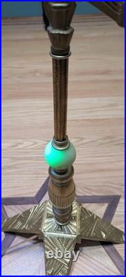 Art Deco Uranium Glass Accent Piano Lamp Newly Refurbished