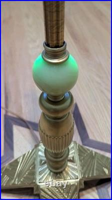 Art Deco Uranium Glass Accent Piano Lamp Newly Refurbished