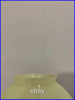 Art Deco Uranium Glass Vaseline Lamp With Ball Shade! 