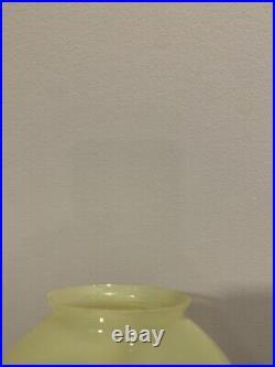 Art Deco Uranium Glass Vaseline Lamp With Ball Shade! 