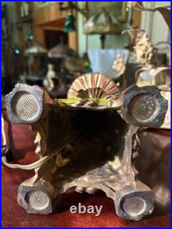 Art Deco Valentine & Woman Wings Hand Painted Candle Holder Table Lamp NO SHADE