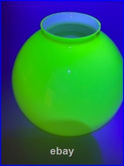 Art Deco Vaseline Glass Mustard Opaline Desk Lamp Light fixture Shade Bell Globe