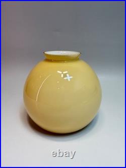 Art Deco Vaseline Glass Mustard Opaline Desk Lamp Light fixture Shade Bell Globe
